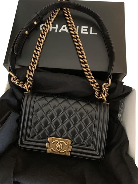 chanel boy mini black